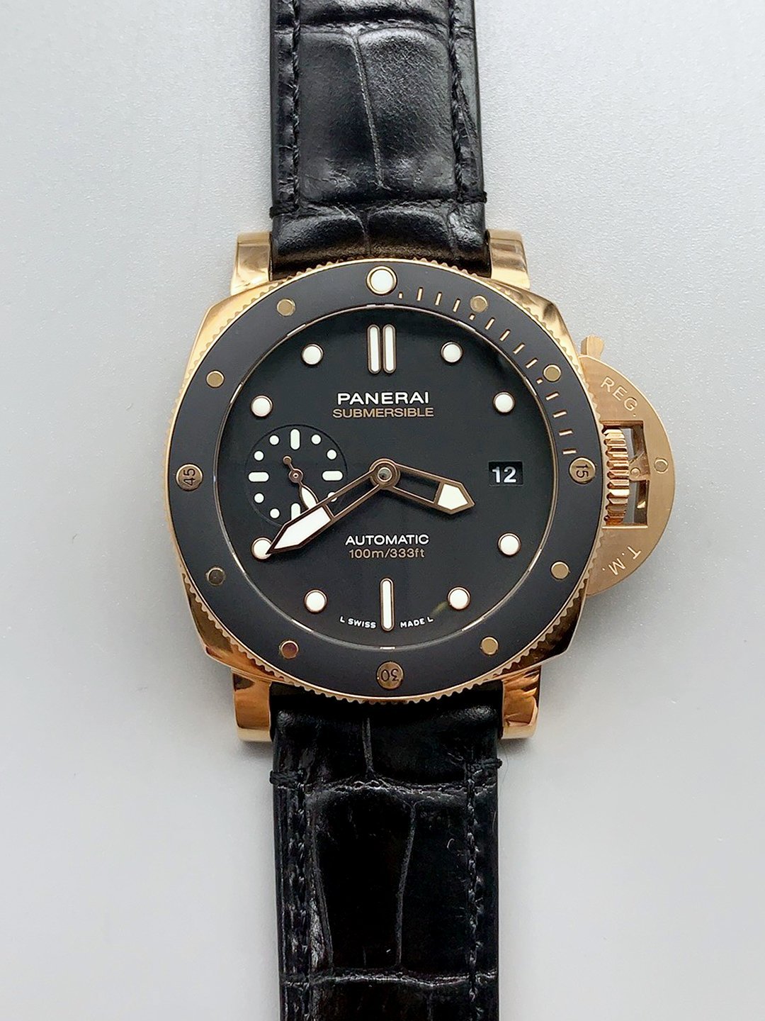 1月11日-33.jpg Panerai Submersible PAM974 Rose Gold Watch 42MM(1;1Super Clone) - Image 1