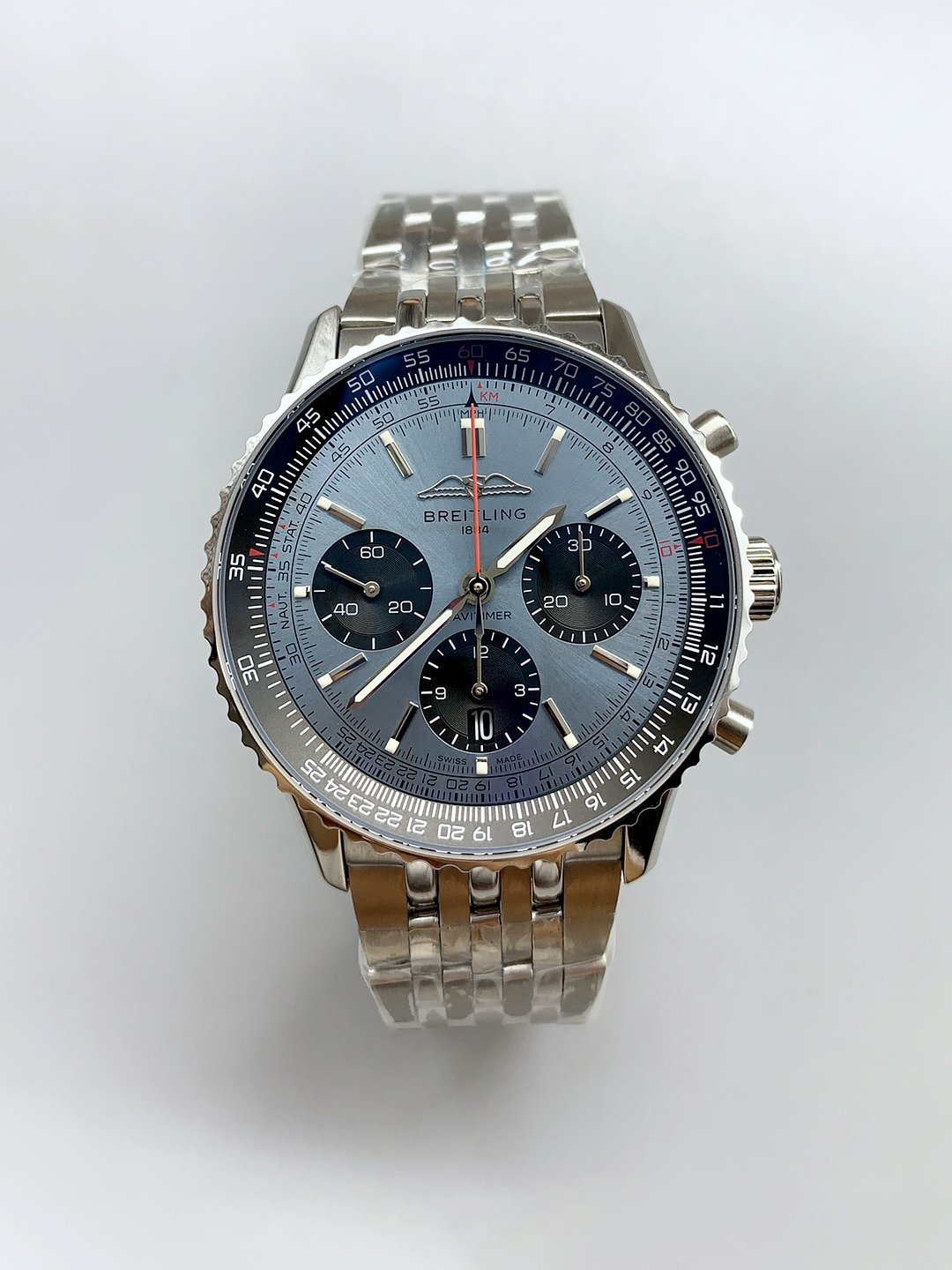 1月12日-37-14.jpg Breitling Navitimer with blue dial and steel bracelet (1:1Super Cloen) - Image 1