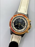 Rolex Daytona DiW Carbon Edition Rainbow Bezel – Forged Carbon Casing Beige Strap(1:1Super Clone ) - Image 4