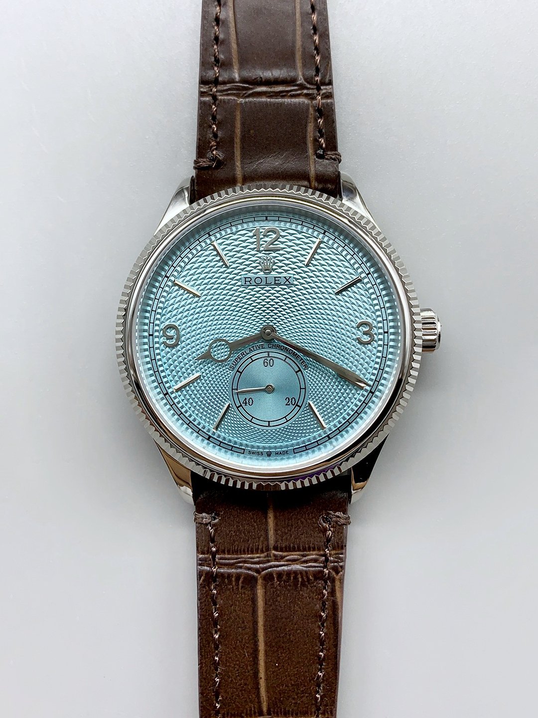 1月13日-410.jpg Rolex 1908 Perpetual Swiss Movement Steel Casing Ice Blue Dial(1:1Super Clone) - Image 1