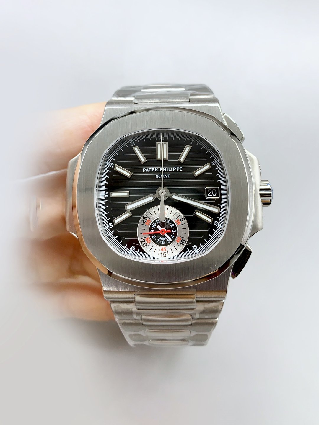 1月19日-222.jpg Patek Philippe Nautilus 5980 Chronograph Steel Case in Black Dial (1:1Super Clone) - Image 1