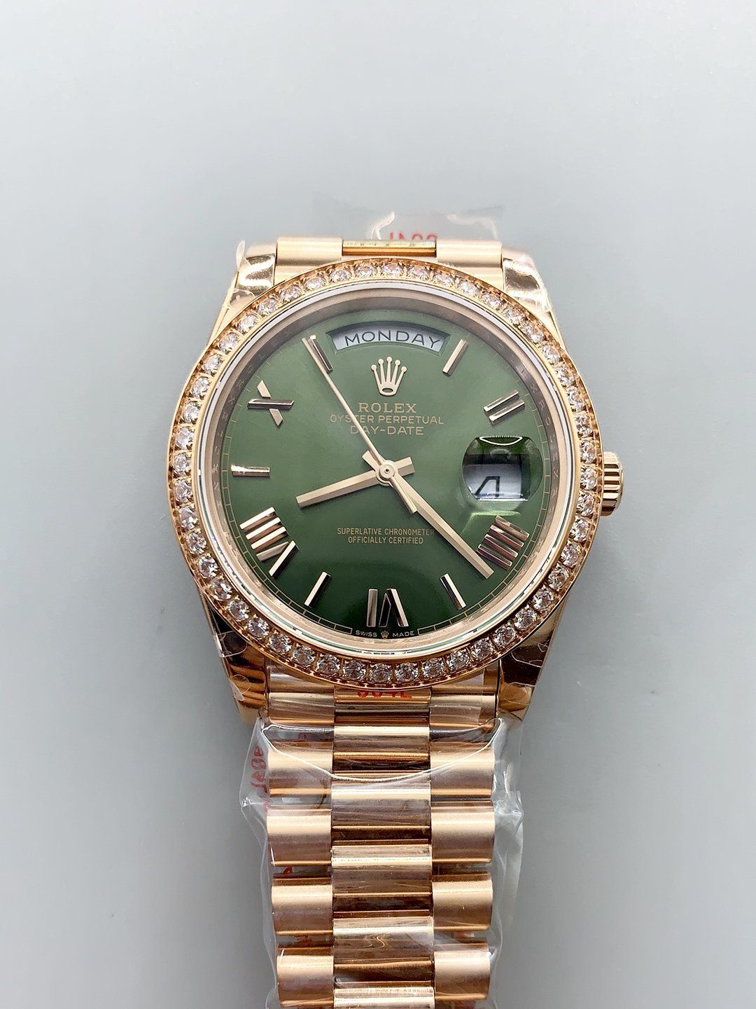 1月7日-36-2.jpg Day Date Rolex Weekly Journal Champaign 18K Gold Plated counter weight - Image 1