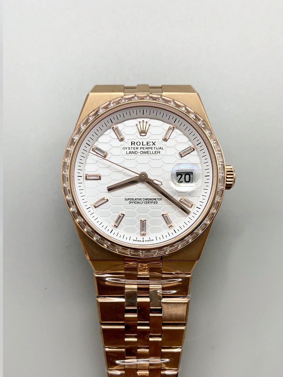 RoleRolex Land-Dweller 127335 Steel Honeycomb Rose Gold 40MM(1:1 Super Clone)