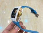 Richard Mille RM 88 Smiley Automatic Tourbillon Replica White Ceramic Blue Strap Watch - Image 5
