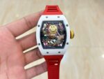 Richard Mille RM 88 Smiley Automatic Tourbillon Watch Replica, Red Rubber Strap - Image 3