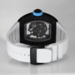 Best Replica RICHARD MILLE RM 055 Skeleton Watch - Swiss Movement Super Clone, Carbon Fiber Case, Sporty White Rubber Strap - Image 10