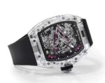 Replica Richard Mille RM 38-02 Pink Themed Crystal Skeleton Tourbillon Black Rubber Strap Watch - Image 4