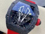 Swiss Replica Richard Mille RM27-03 Black Carbon Fiber Case with Red Woven Strap - Image 6