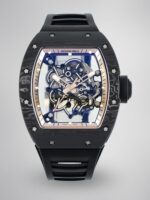 Richard Mille RM055 Skeleton Watch with Black Rubber Strap – Swiss Replica