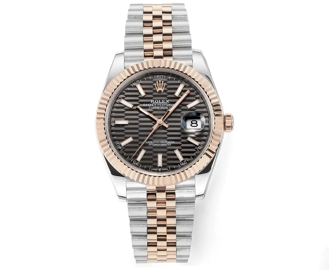 Rolex Datejust 41mm Watch – Two-Tone Steel and Rose Gold with Fluted Bezel