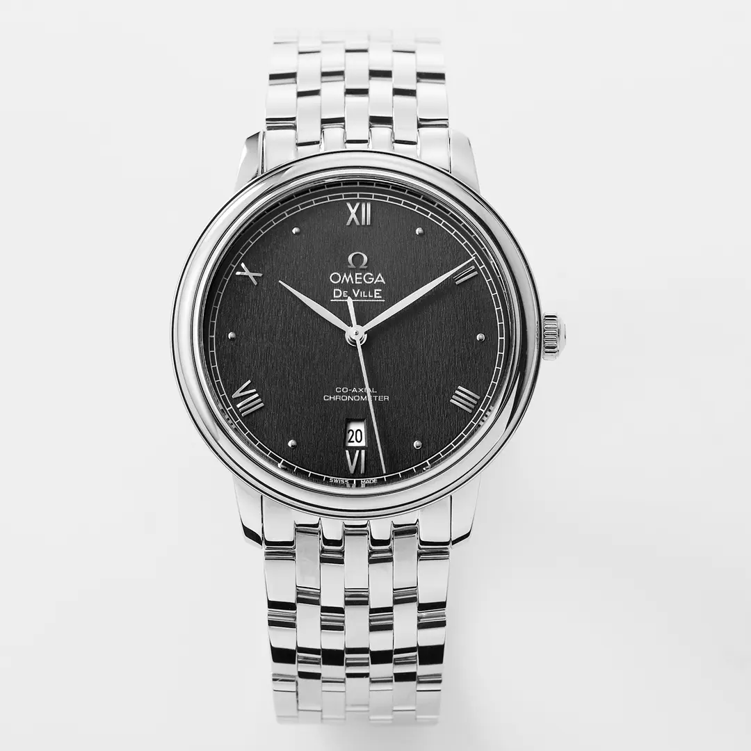 Omega De Ville Black Dial Steel Watch