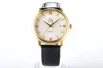 Omega De Ville Gold Watch with Black Strap