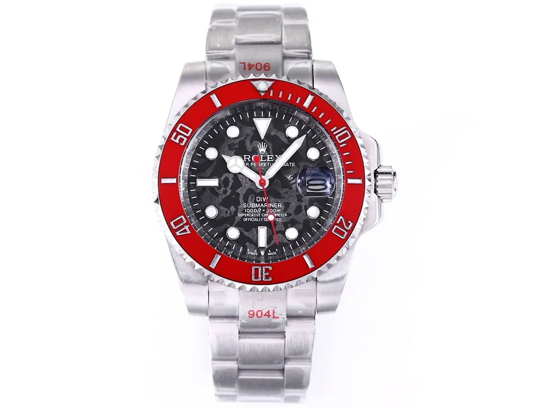src_0-167.webp Rolex Submariner PARAKEET – Custom Black Gradient Green Dial with Red Bezel – 904L Stainless Steel by Official Store - Image 1