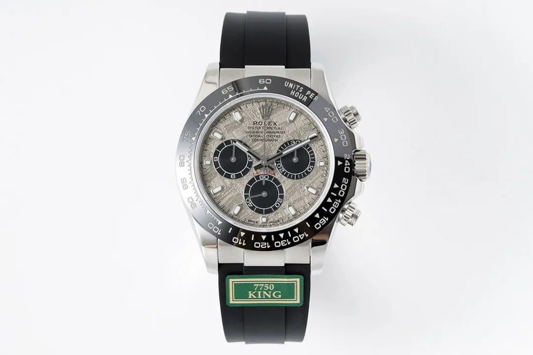 src_0-219.webp Rolex Daytona 7750 Movement – White Dial with Black Subdials, Stainless Steel Case, Rubber Strap - Image 1