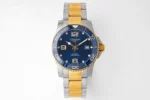 Longines Conquest Diver Watch Gold Bezel Steel