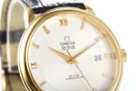 Omega De Ville Gold Watch with Black Strap - Image 8