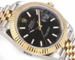 Rolex Datejust 41mm Black Dial Two-Tone Jubilee Bracelet - Image 4