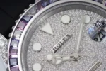 Rolex Yacht-Master 42mm Platinum Case Watch with Diamond & Amethyst Bezel and Black Rubber Strap - Image 5