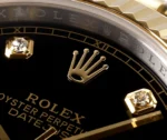 Rolex Datejust 41mm Watch – Two-Tone Steel and Gold with Black Diamond Dial - Image 6