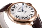 Cartier Ballon Bleu 42mm Rose Gold Brown Leather - Image 5