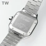 Cartier Santos Full Diamond Bezel Silver Watch - Image 4