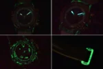 Rolex Daytona Custom Carbon Fiber Night Glow Case Watch – Black with Rainbow Bezel, Beige Strap - Image 9